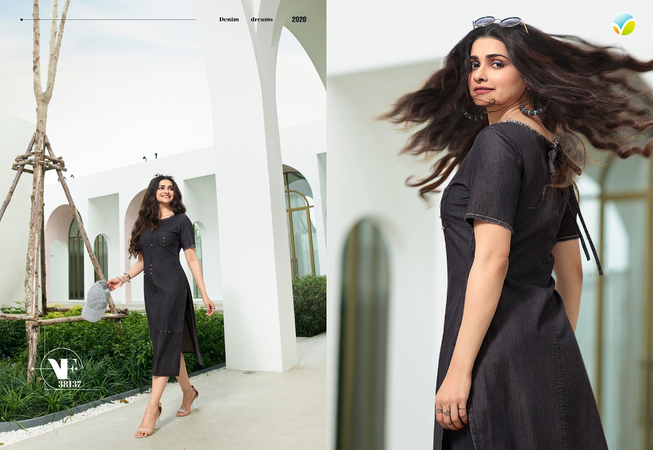 Vinay Presents Denim Exclusive Classy Look Beautiful Denim Kurtis  Wholesaler