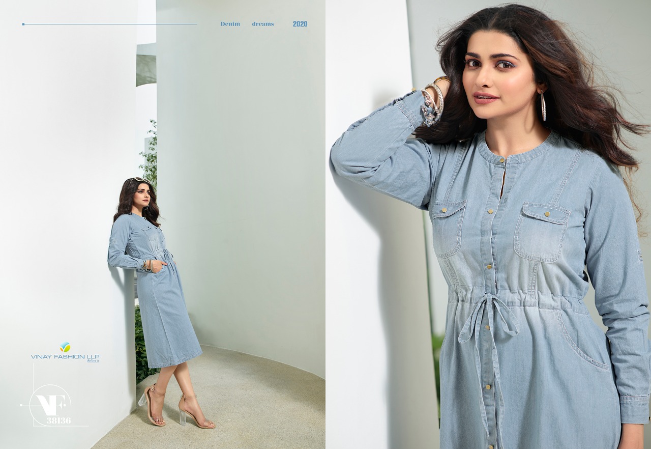 Vinay Presents Denim Exclusive Classy Look Beautiful Denim Kurtis  Wholesaler