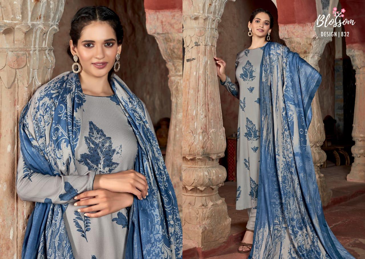 Sahiba Presents Blossom Pashmina Print Embroidery Work Salwar Suit Wholesaler