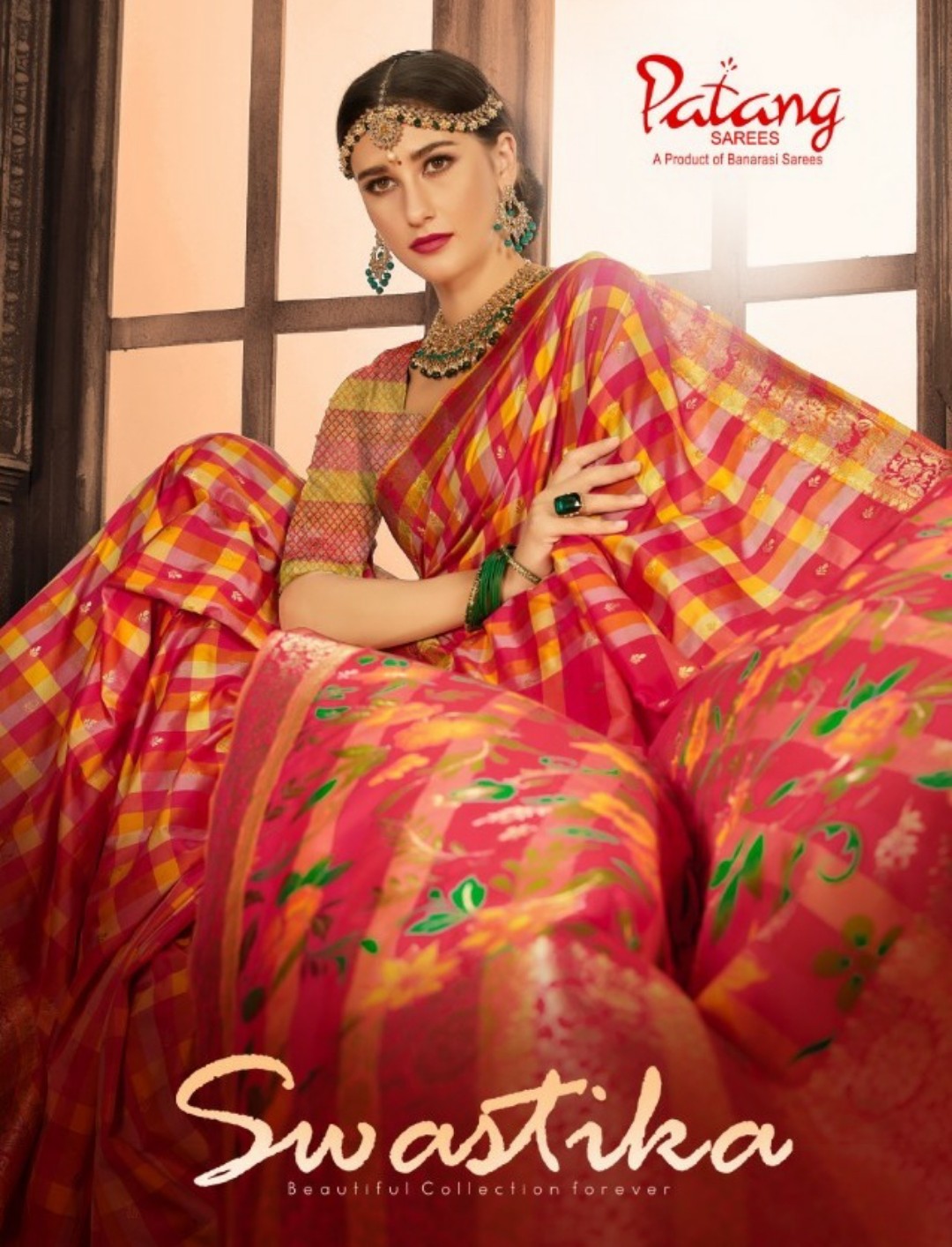 Patang Sarees Presents Swastika Silk Beautiful Designer Partywear Sarees Cataloge Wholesaler