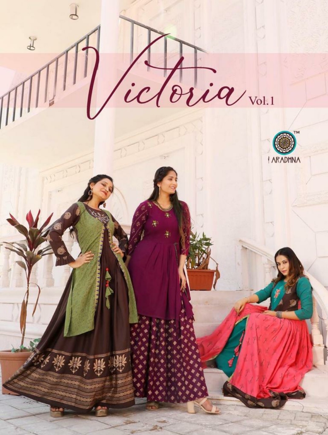 Aradhna Kurtis Presents Victoria Heavy Rayon Print Exclusive Designer Gown Style Kurtis Collection