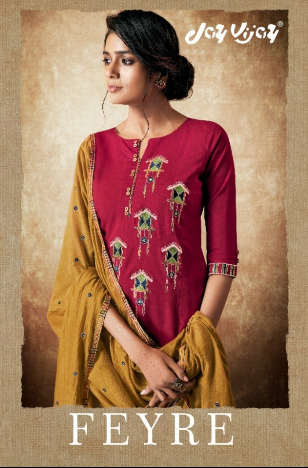Jay Vijay Presents Feyre Cotton Embroidery Work Salwar Suit Wholesaler