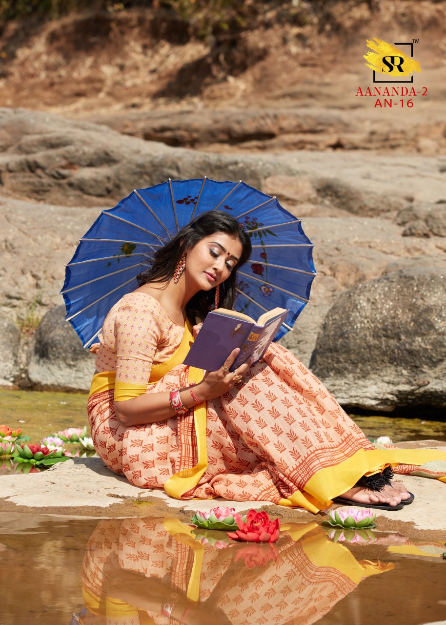 Sr Presents Aananda Vol-2 Pure Linen Daily Wear Sarees Cataloge Wholesaler