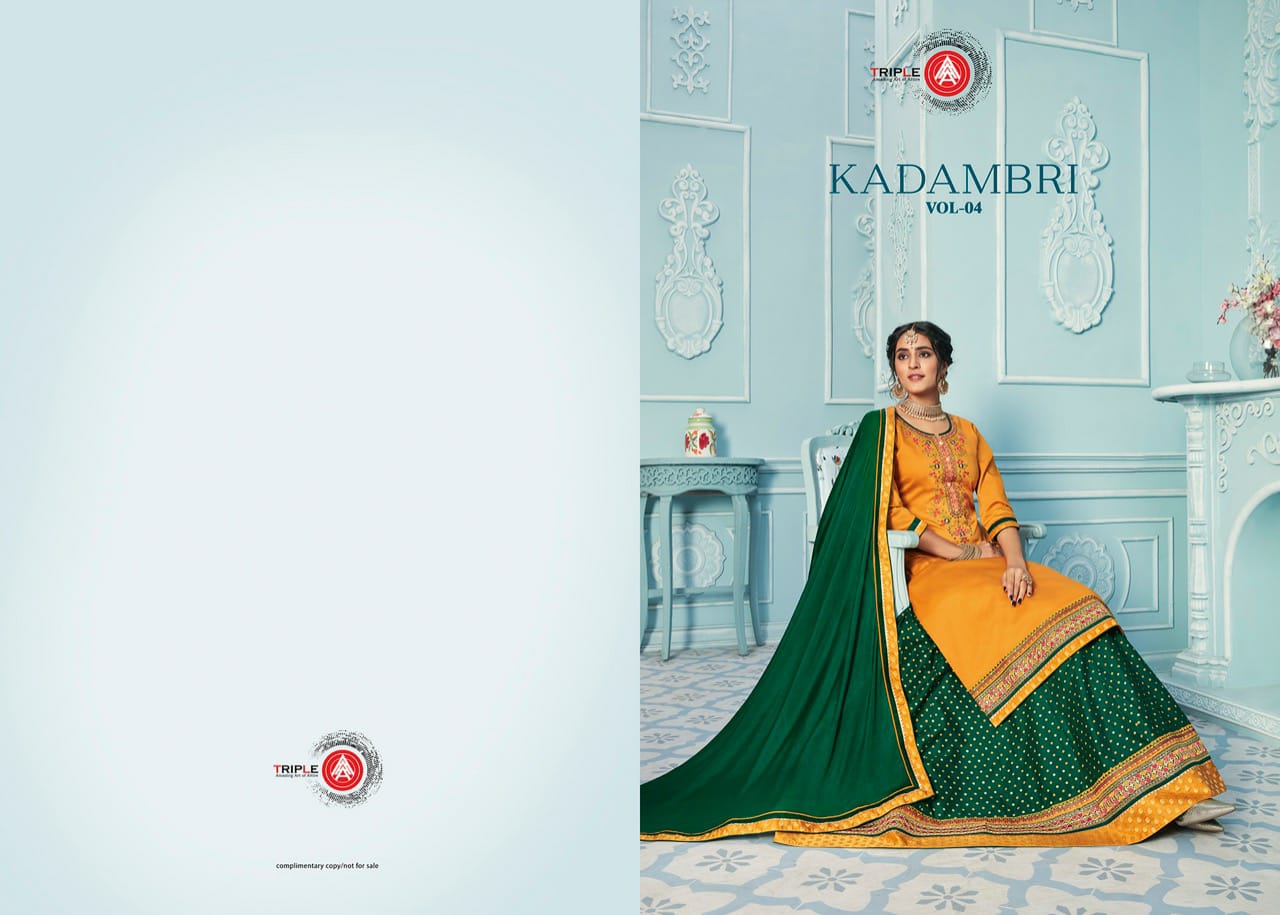 Triple Aaa Presents Kadambri Vol-4 Designer Party Wear Top With Skirt Collection At Wholesale Price