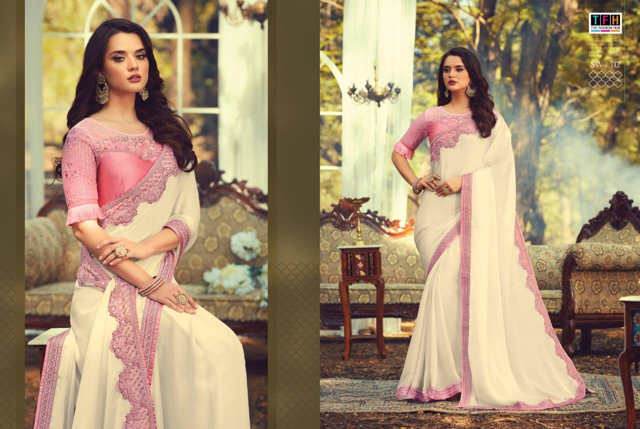 Tfh Presents Sandal Wood 7th Edition 701-718 Series Silk Exclusive Designer Party Wear Sarees Cataloge Collection