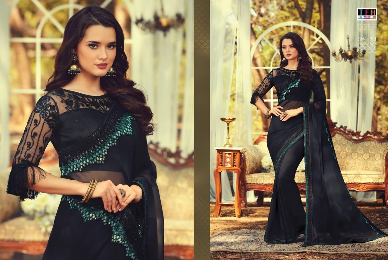Tfh Presents Sandal Wood 7th Edition 701-718 Series Silk Exclusive Designer Party Wear Sarees Cataloge Collection