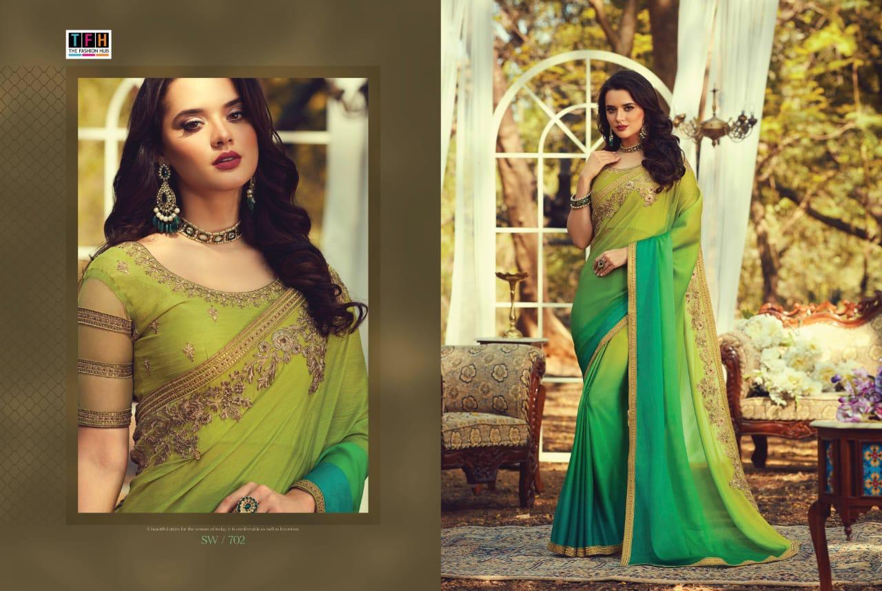 Tfh Presents Sandal Wood 7th Edition 701-718 Series Silk Exclusive Designer Party Wear Sarees Cataloge Collection