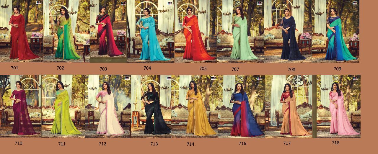 Tfh Presents Sandal Wood 7th Edition 701-718 Series Silk Exclusive Designer Party Wear Sarees Cataloge Collection