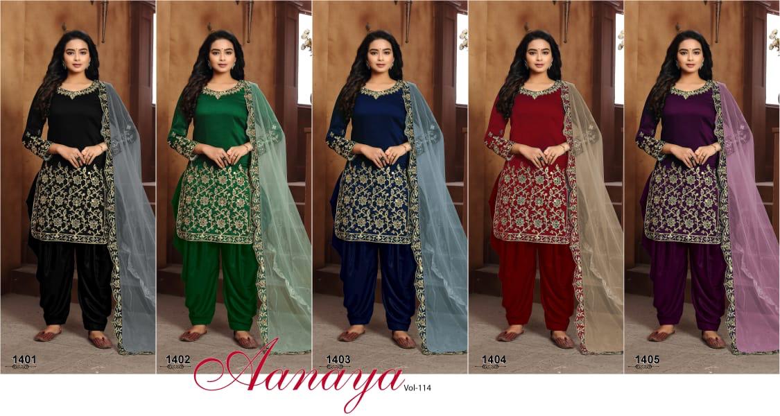 Twisha Presents Aanaya Vol-114 Art Silk Patiyala Salwar Suit Wholesaler