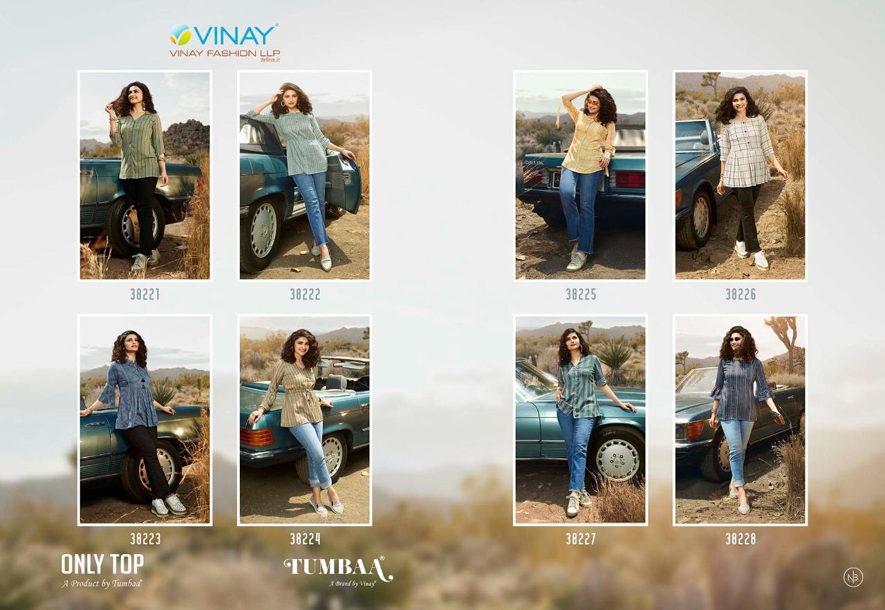 Vinay Presents Tumbaa Only Top Printed Rayon Slub Short Top Cataloge Collection