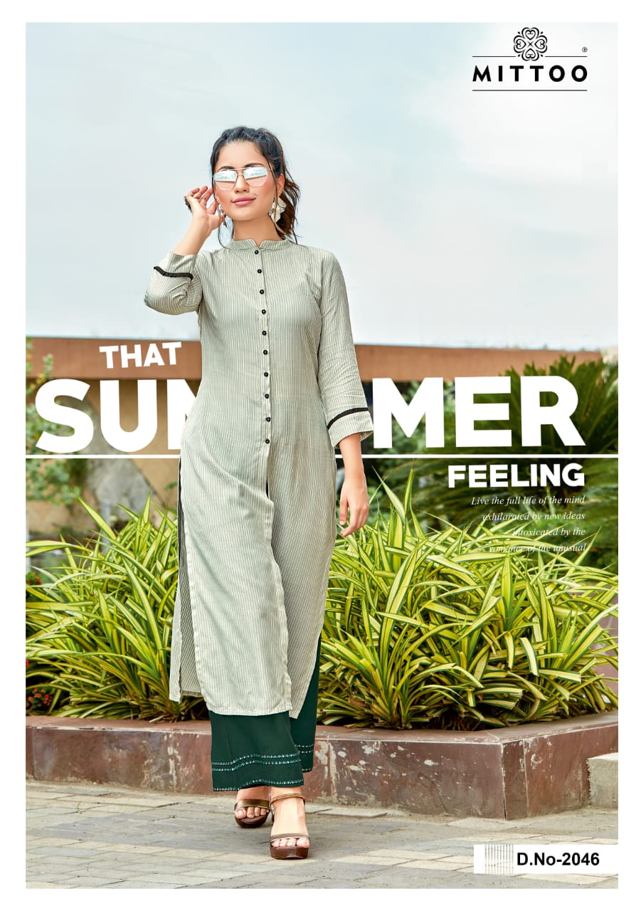 Mittoo Presents Panghat Vol-7  Beautifully Rayon Designer Kurtis With Plazzo Collection