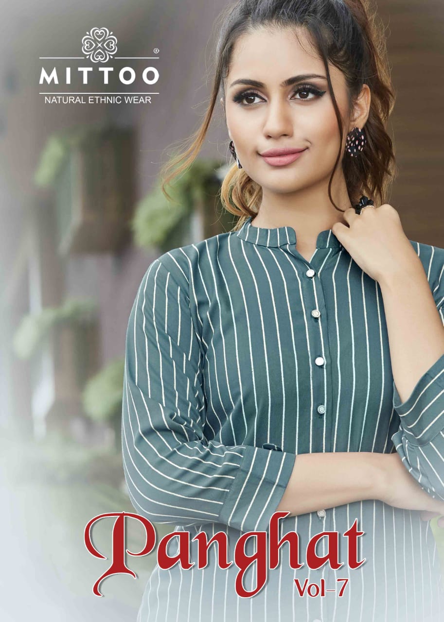 Mittoo Presents Panghat Vol-7  Beautifully Rayon Designer Kurtis With Plazzo Collection