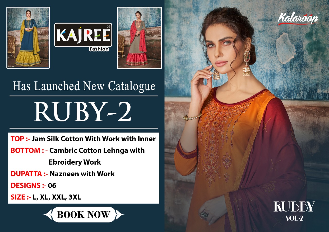Kajree Presents Rubby Vol-2 Designer Readymade Top With Skirt Collection At Wholesale