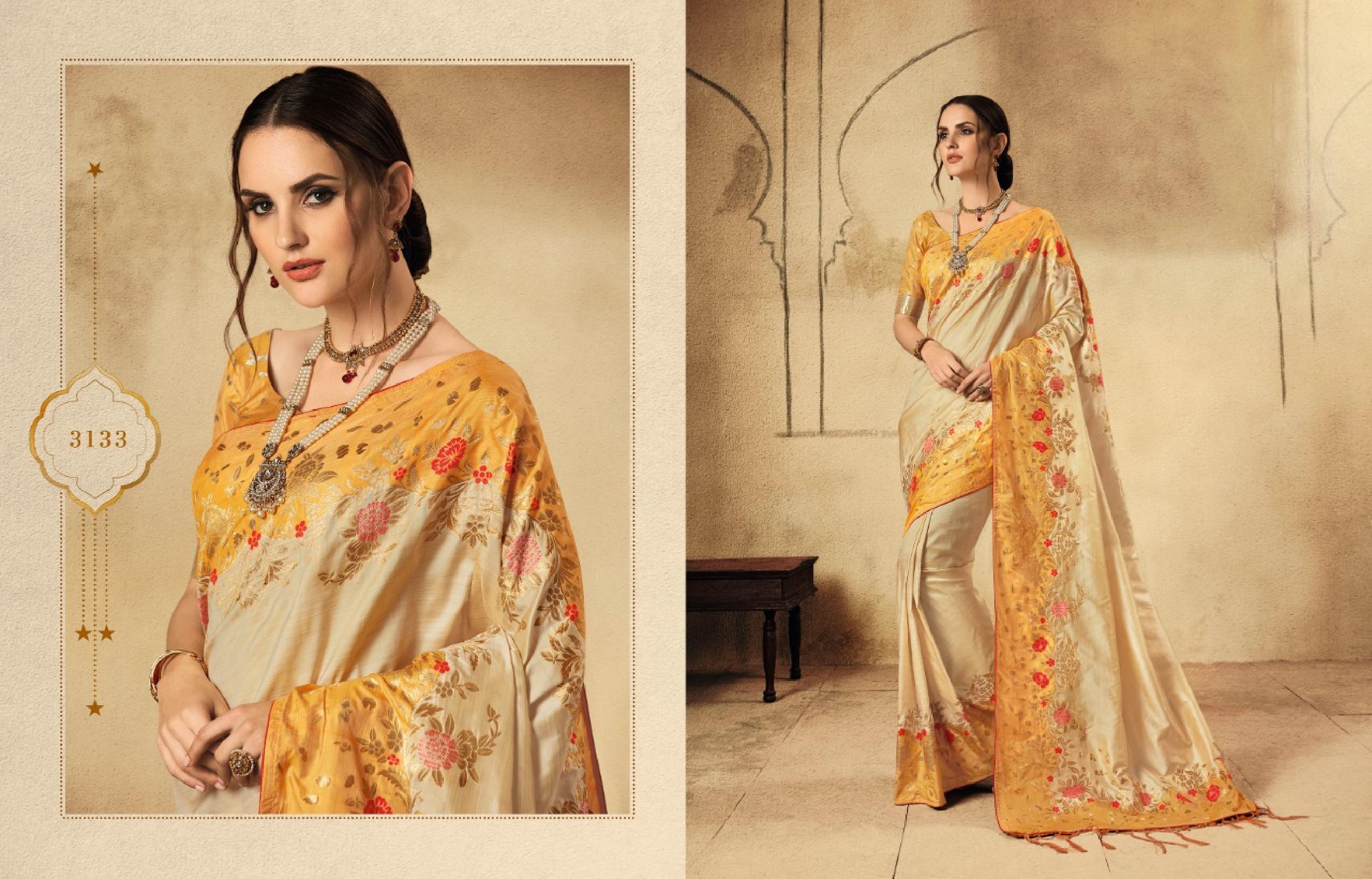 Kessi Sarees Presents Yashasvi Designer Party Wear Fancy Silk Jacquard Sarees Catalog Wholesaler