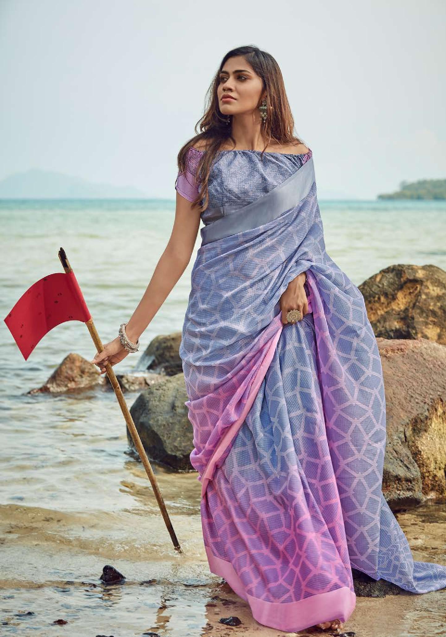 Lt Sarees Presents Zuri Beautiful Designer Traditional Wear Printed Sarees Catalog Wholesaler