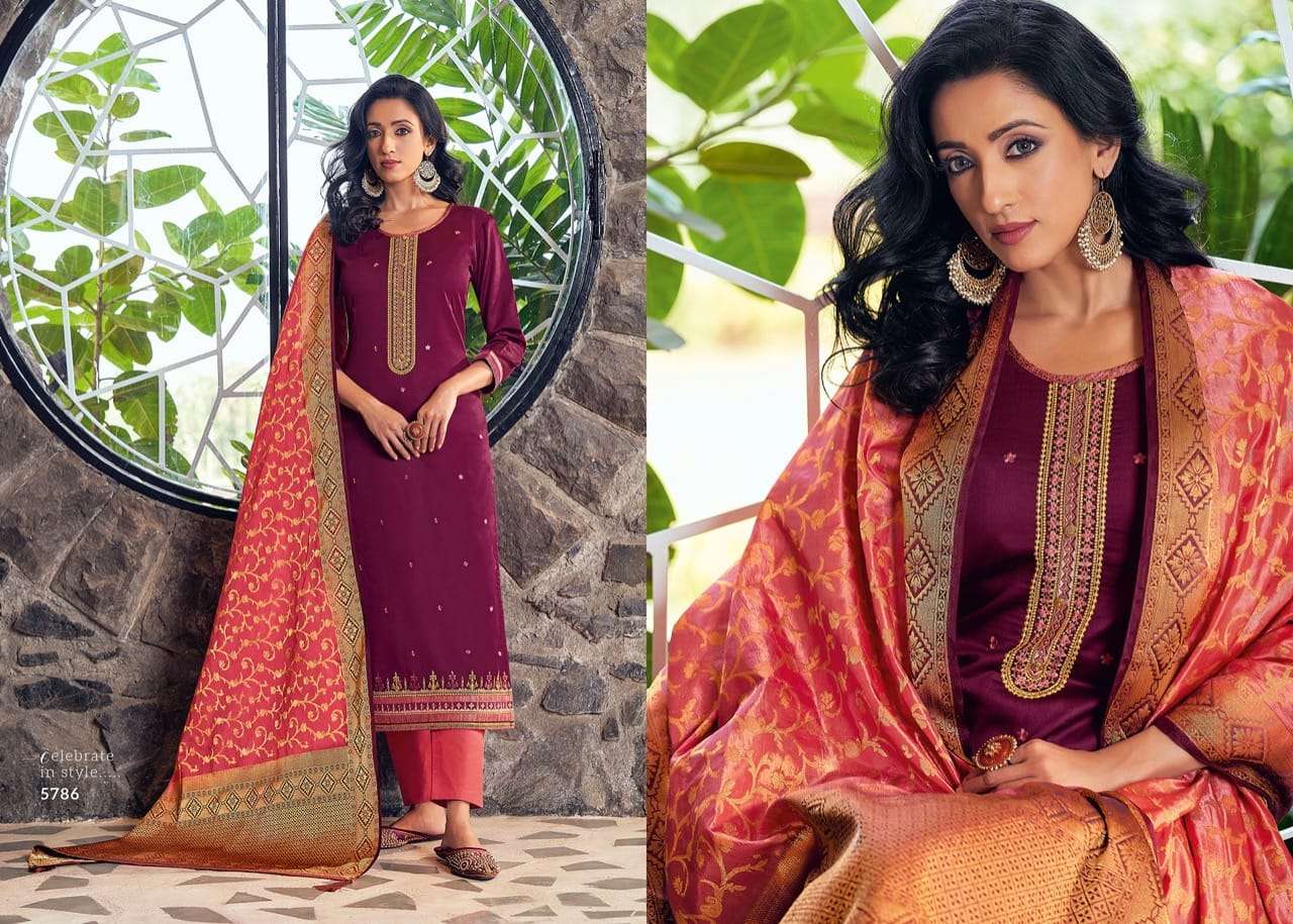 Kessi Presents Asopalav Vol-18 Jam Silk With Embroidery Work Salwar Suit Wholesaler