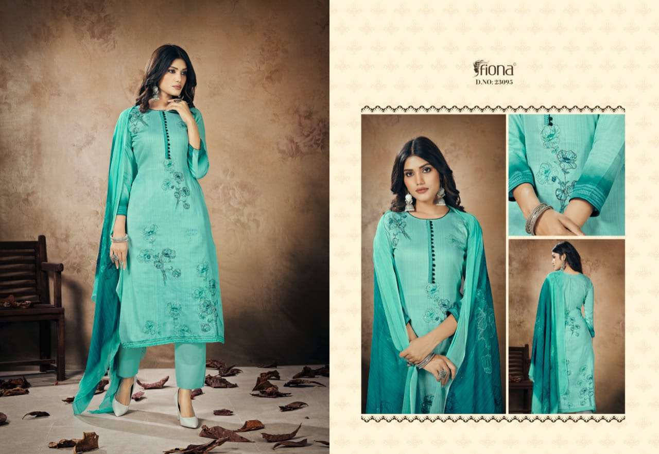 Fiona Presents Nazakat Jam Silk With Hand Work Straight Salwar Suit Wholesaler