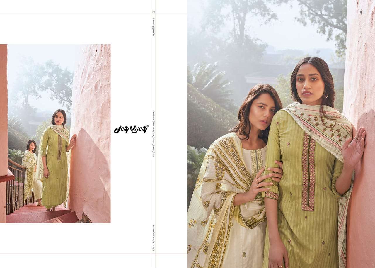 Jay Vijay Presents Summer Rage Pure Cotton Lining With Embroidery Work Salwar Suit Wholesaler