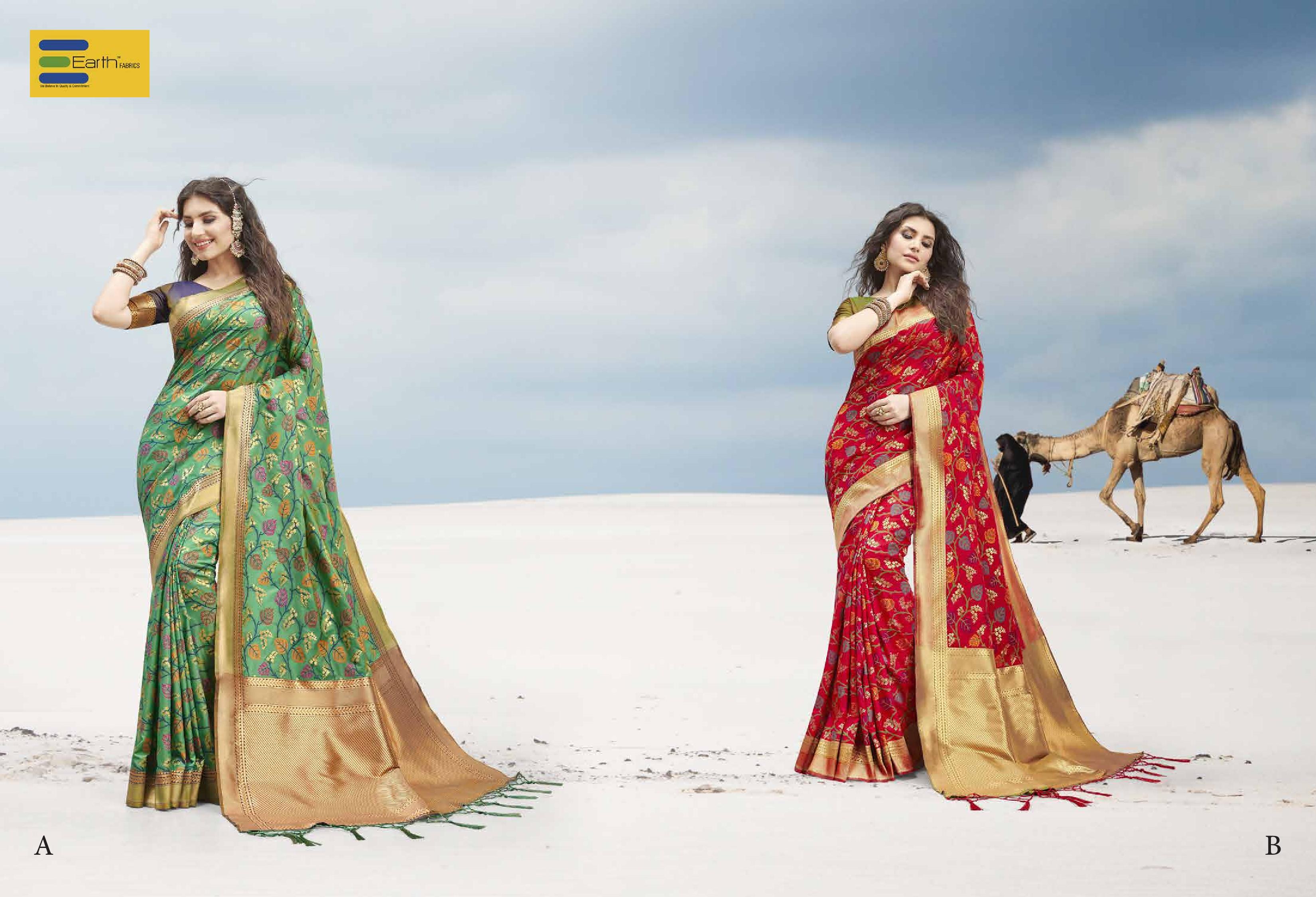 Earth Fabric Presents Kaarva Beautiful Designer Rich Silk Sarees Collection At Wholesale