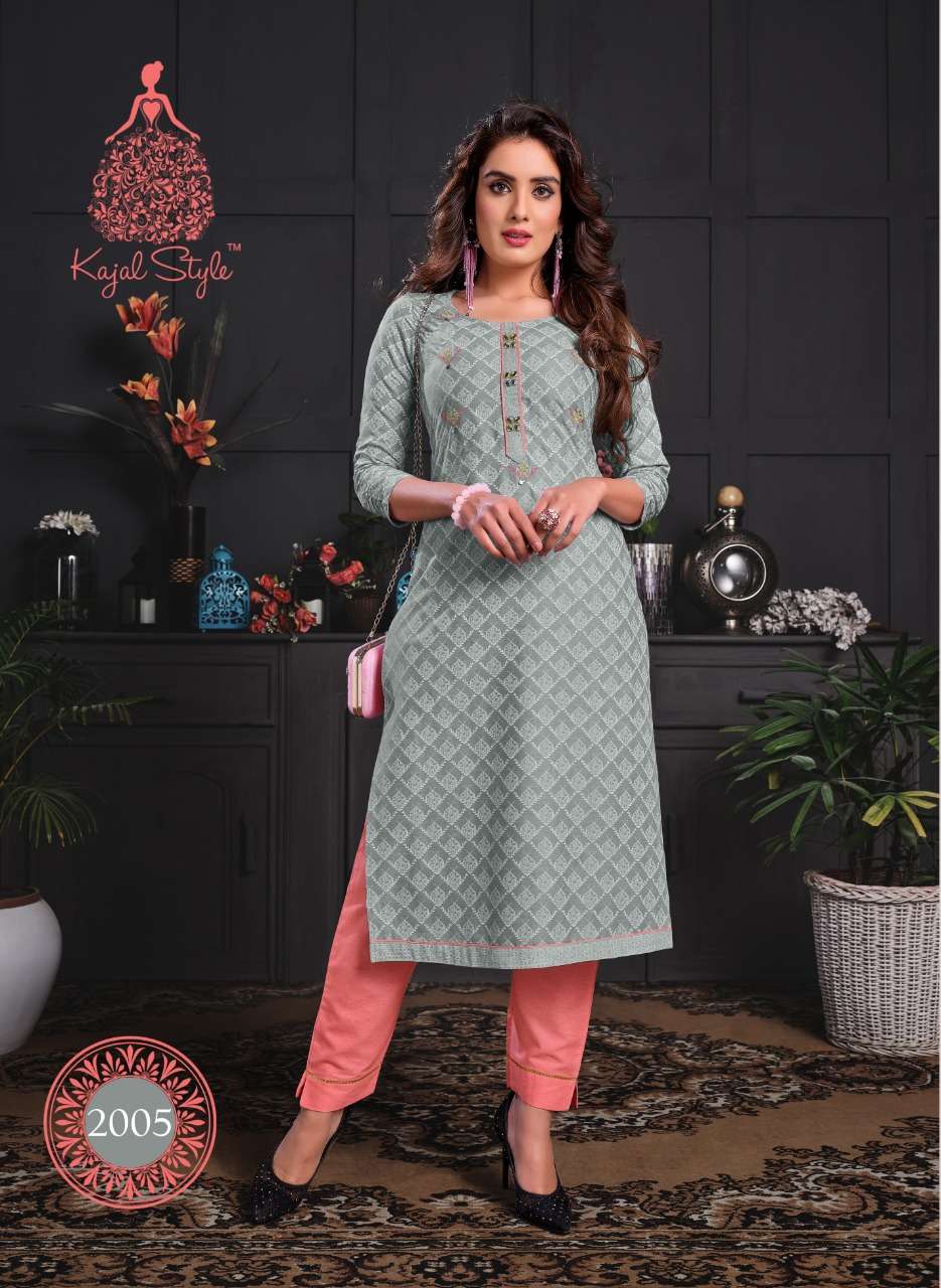 Kajal Style Presents Paradise Vol-2 Rayon Kurtis With Pant And Gown Cataloge Collection