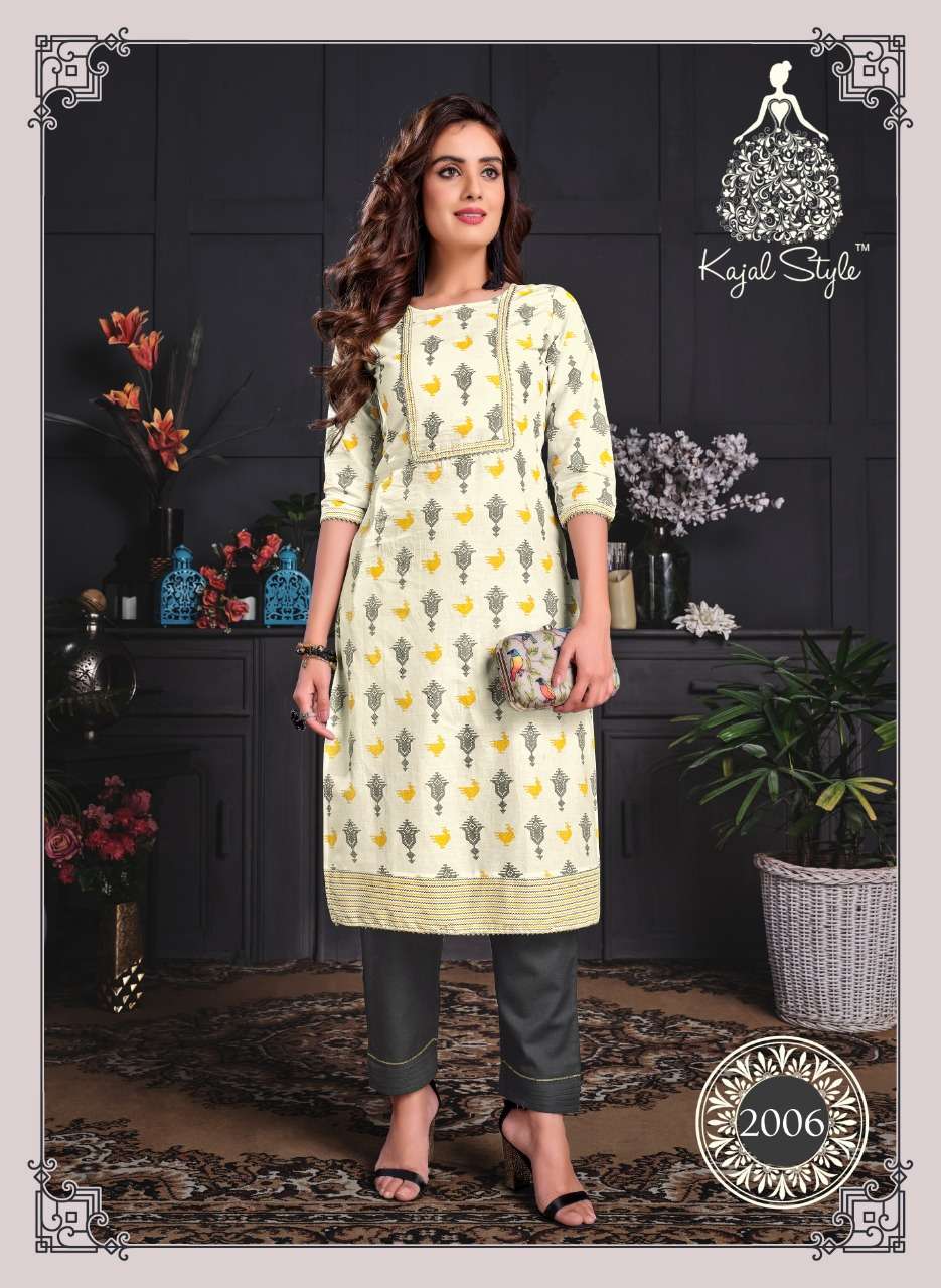 Kajal Style Presents Paradise Vol-2 Rayon Kurtis With Pant And Gown Cataloge Collection