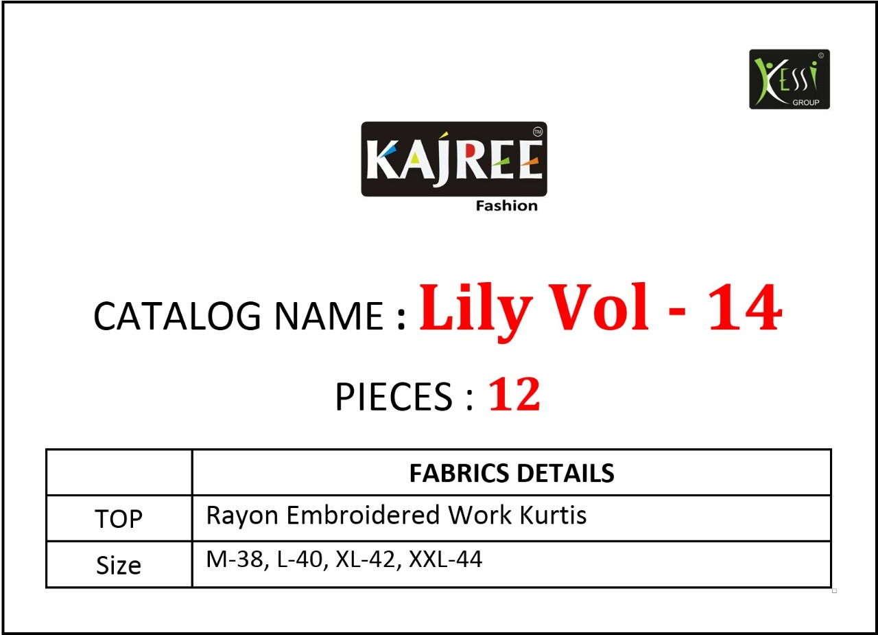 Kajree Fashion Present Lily Vol-14 Daily Casual Wear Kurties Wholesaler