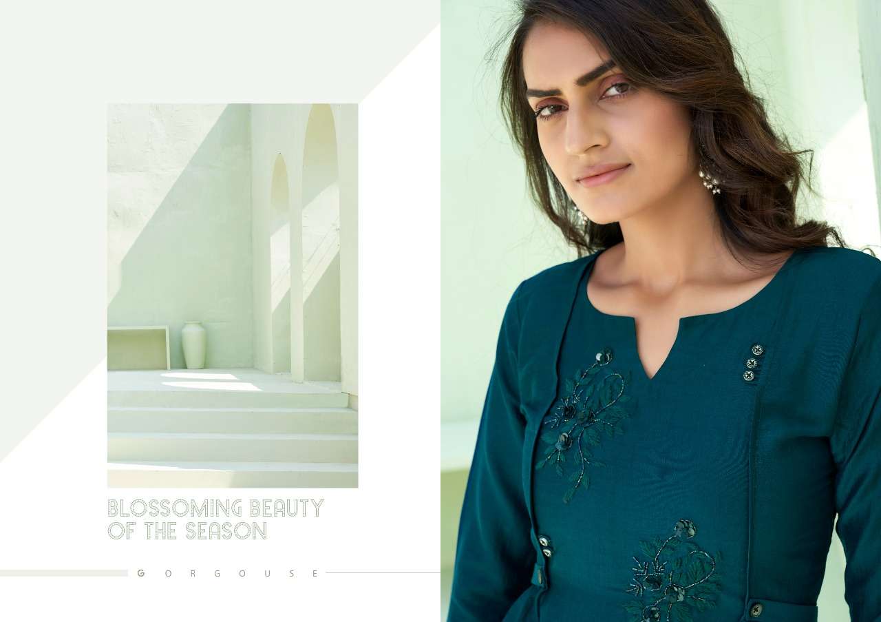 Kalaroop Presents Octavia Vol-7 Silk Handwork Daily Wear Kurtis Cataloge