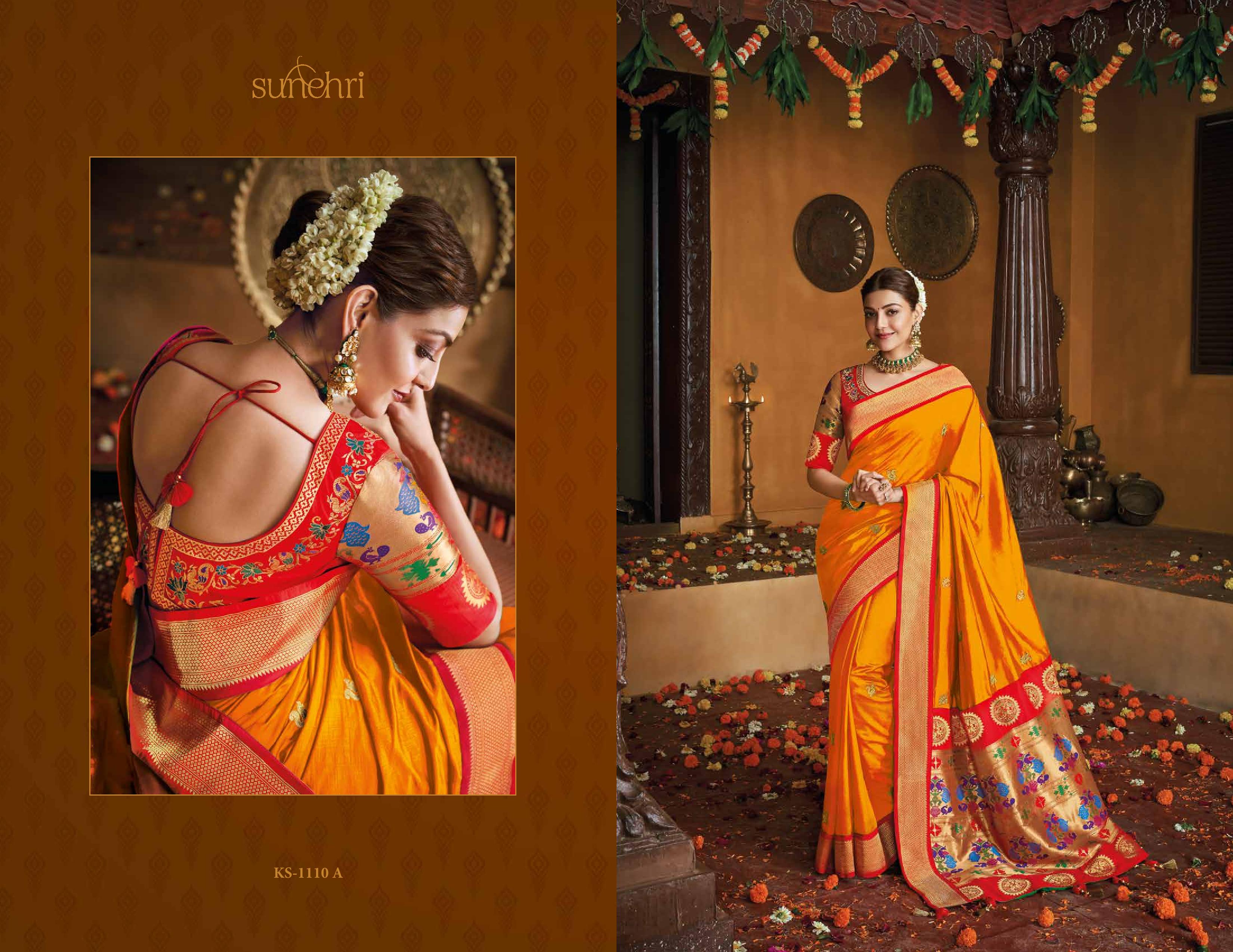 Kimora Presents Sunheri Vol-12 Kajal Hit List Colour Marriage Style Silk Sarees Catalog Wholesaler