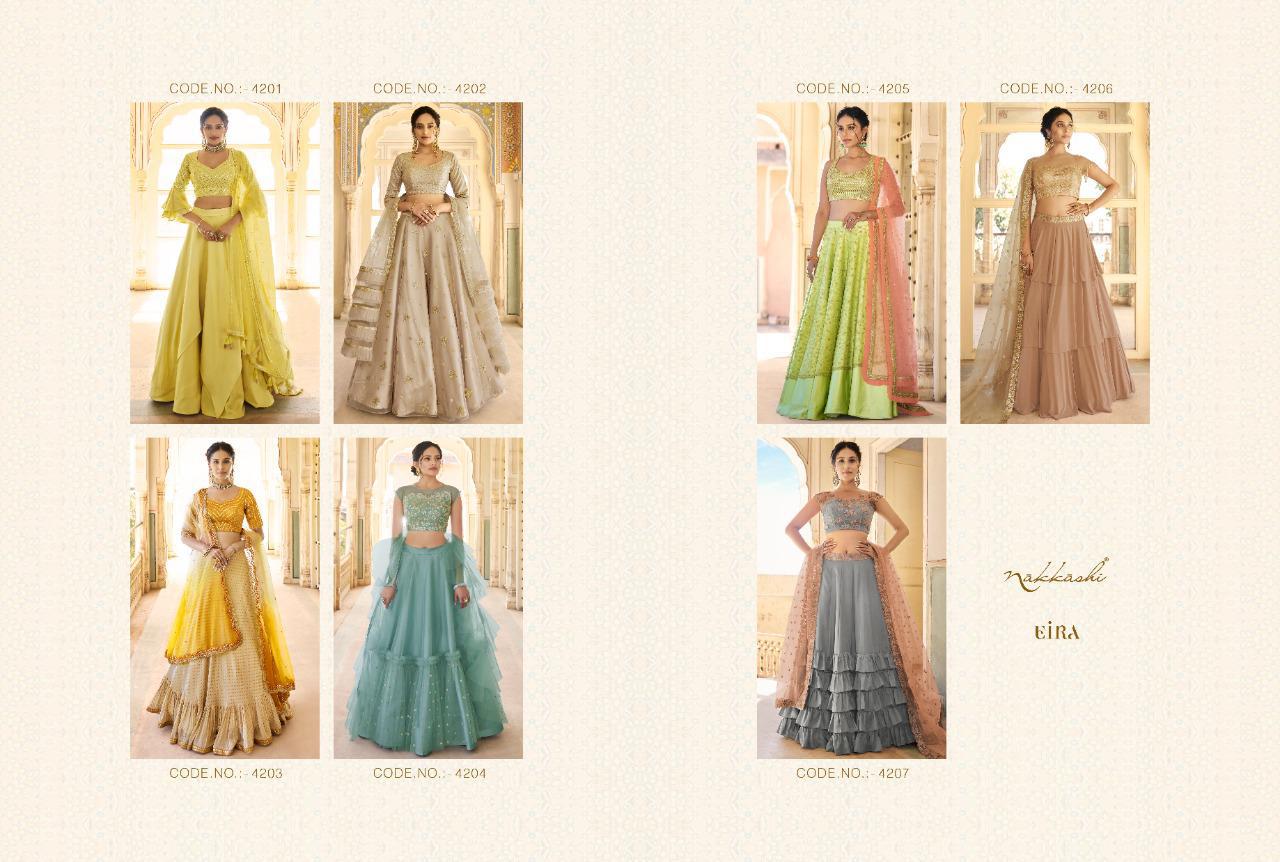 Nakkashi Presents Eira 4201 To 4207 Series Attractive Designer Function And Party Wear Lehenga Choli Catalog Wholesaler