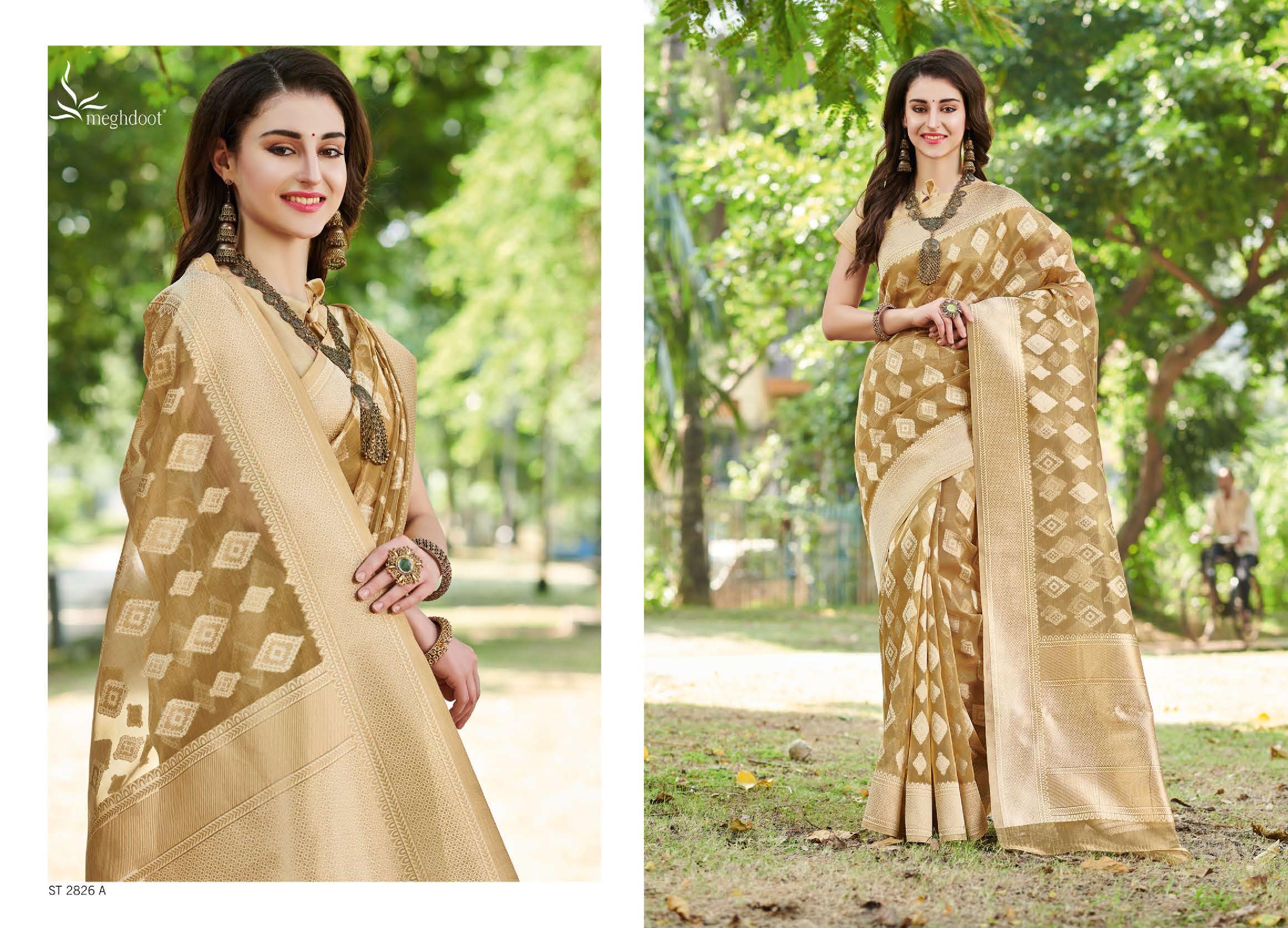 Meghdoot Presents Spark 2211 To 2896 South Indian Style Silk Sarees Catalog Wholesaler And Exporters