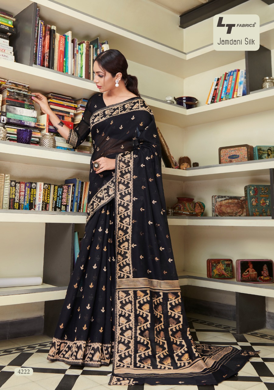 Lt Sarees Presents Jamdani Silk Traditional Wear Lilen Cotton Sarees Catalog Wholesaler