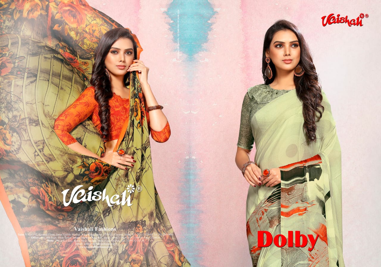 Vaishali Present Dolby Digital Printed Daily Wear Sarees Catalog Wholesaler
