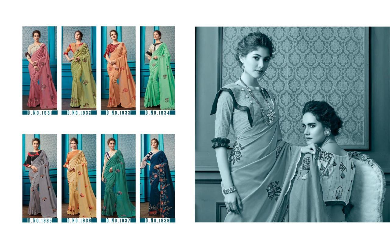 Kessi Sarees Presents Kailee 1931 To 1938 Chinese Georgette And Thread Work Fancy Sarees Catalog Wholesaler
