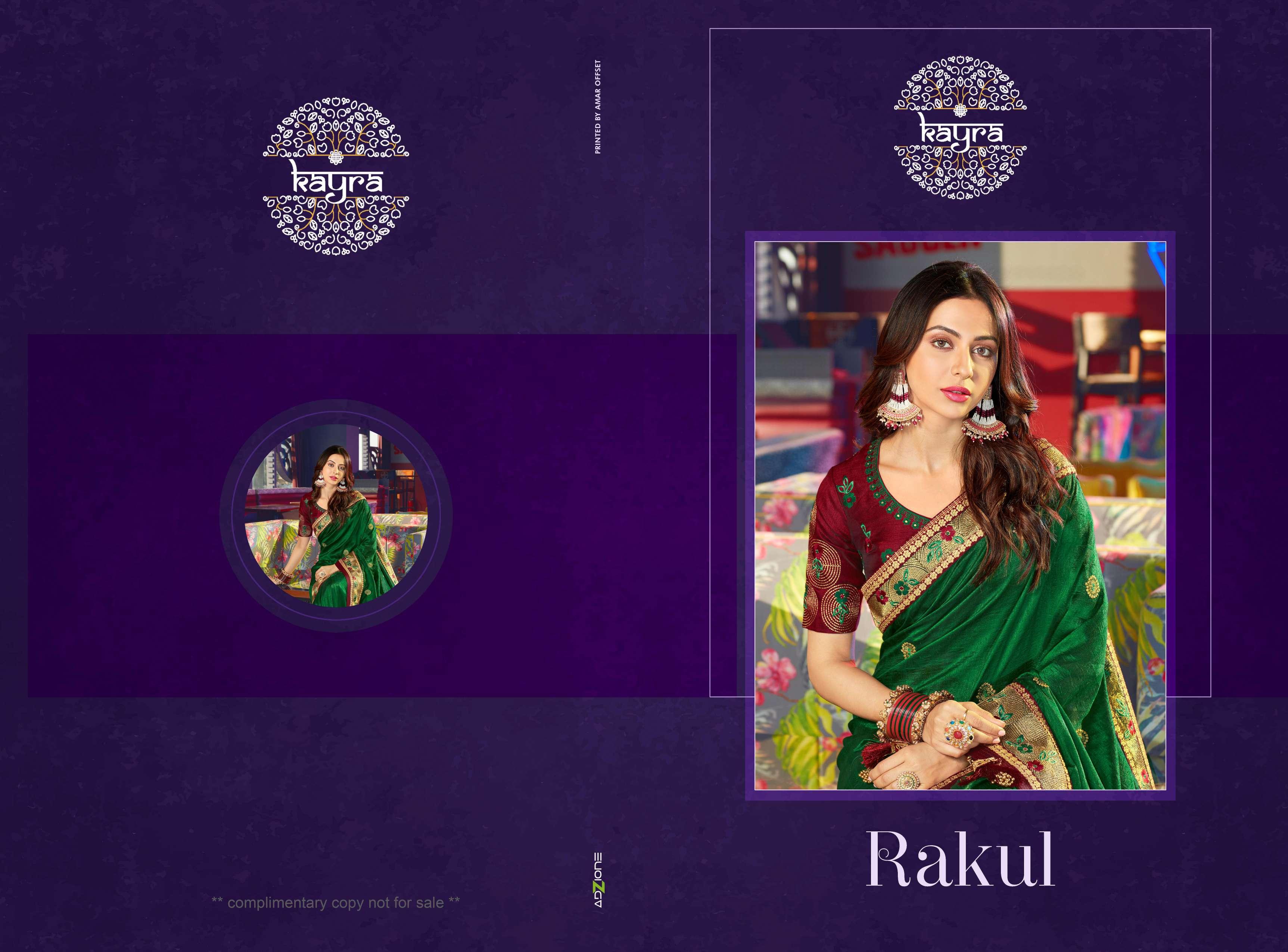 Kayra Sarees Presents Rakul 2001 To 2012 Unique Designer Party Wear Sarees Catalog Wholesaler