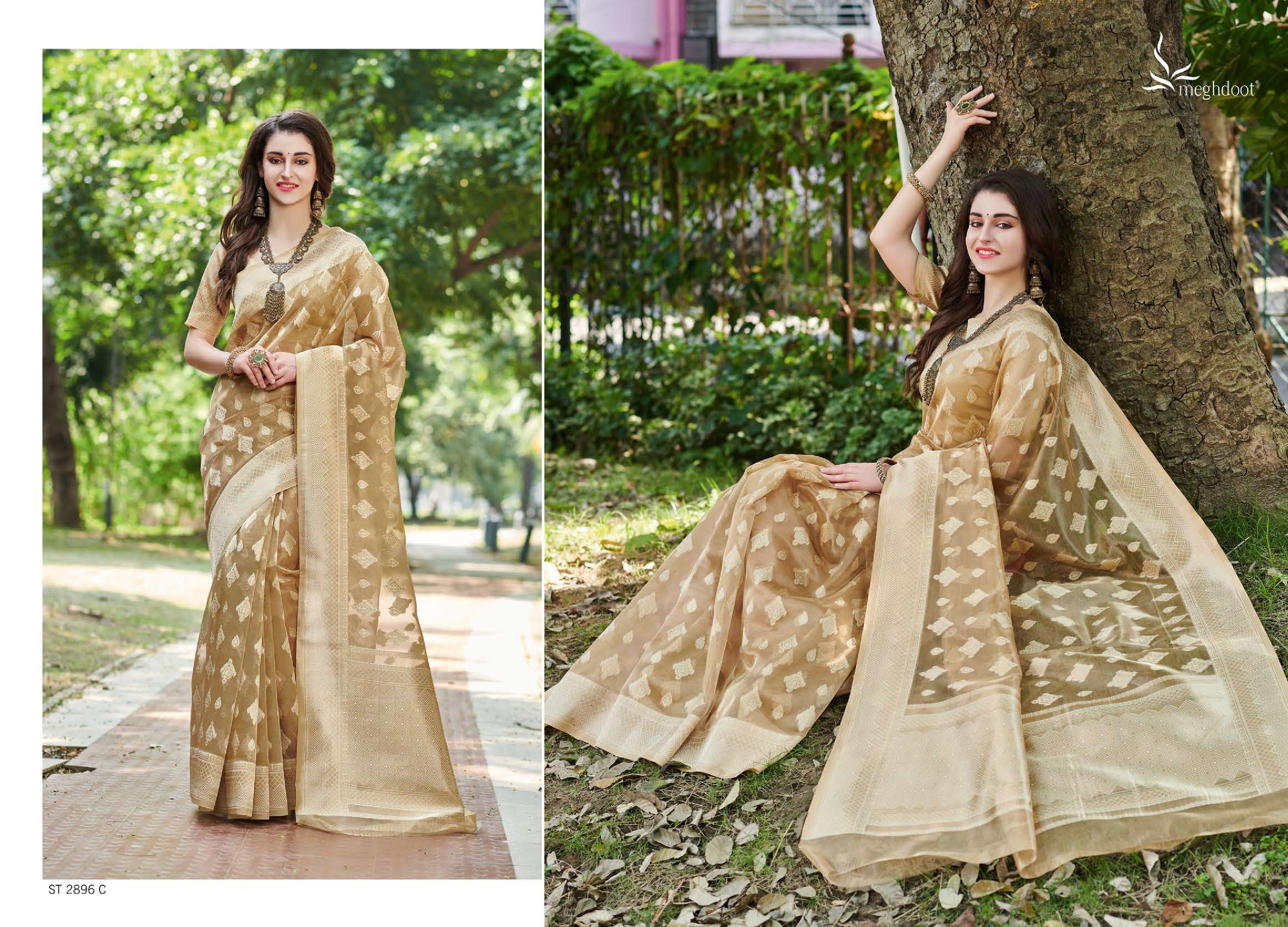 Meghdoot Presents Spark 2211 To 2896 South Indian Style Silk Sarees Catalog Wholesaler And Exporters