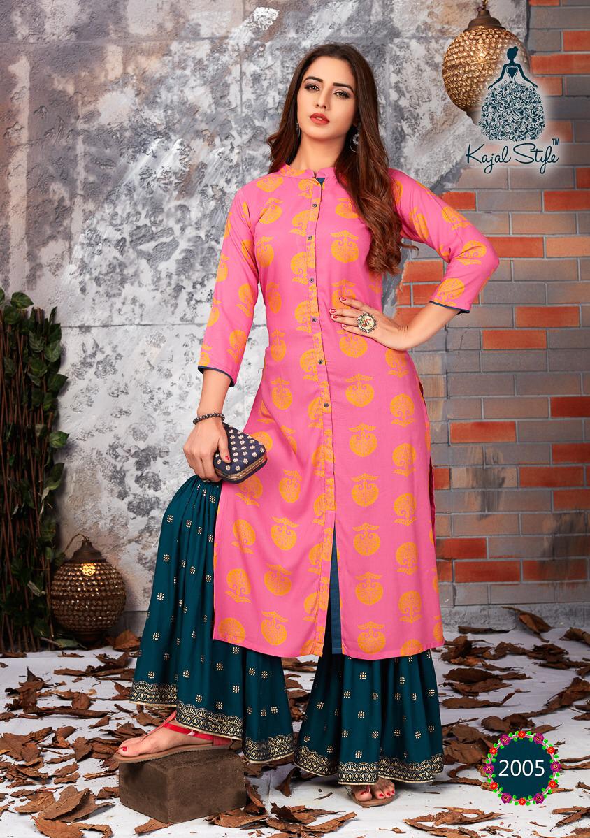 Kajal Style Presents Fashion Label Vol-2 Traditional Wear Kurtis With Plazzo Collection At Wholesale