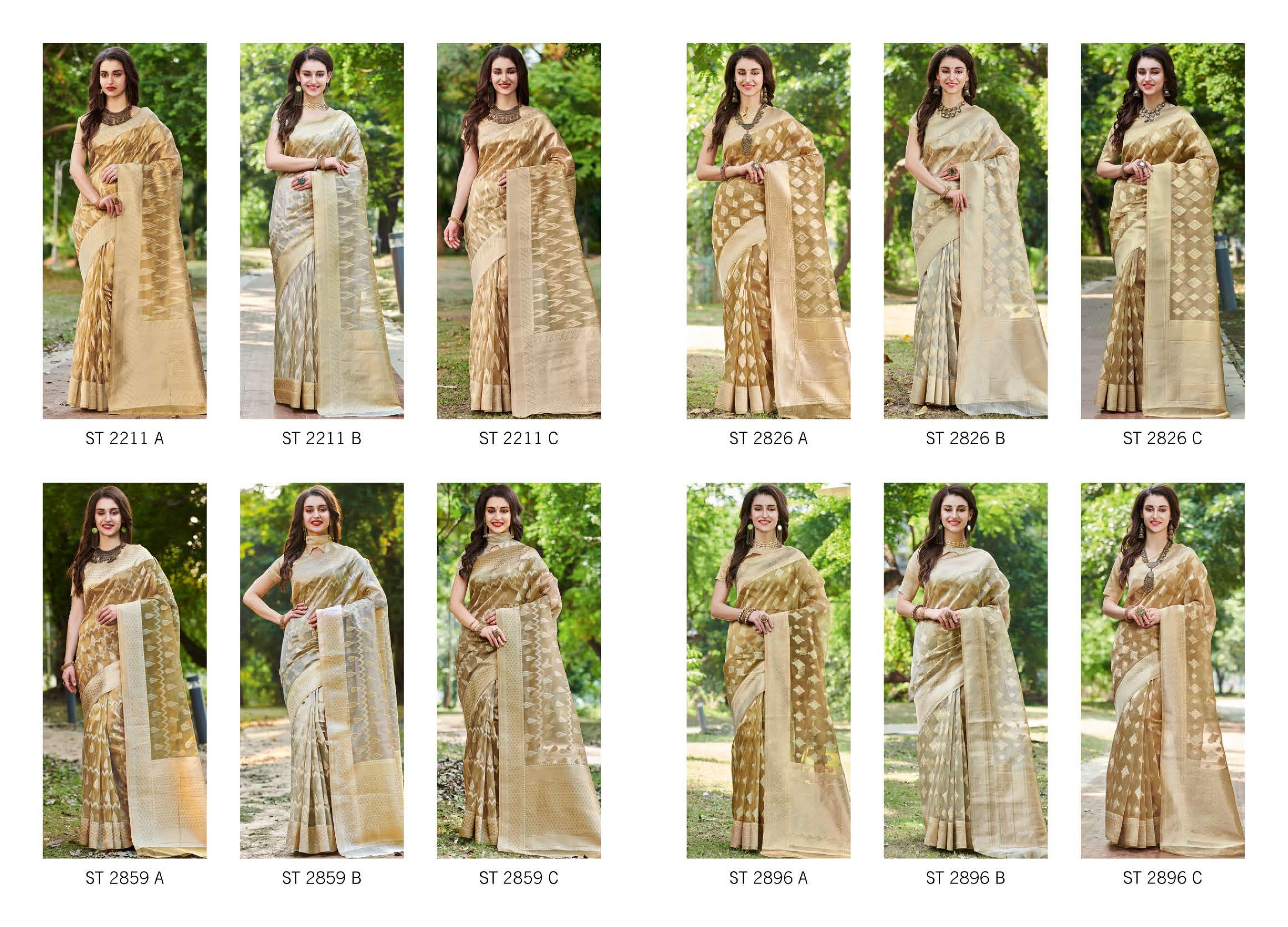 Meghdoot Presents Spark 2211 To 2896 South Indian Style Silk Sarees Catalog Wholesaler And Exporters