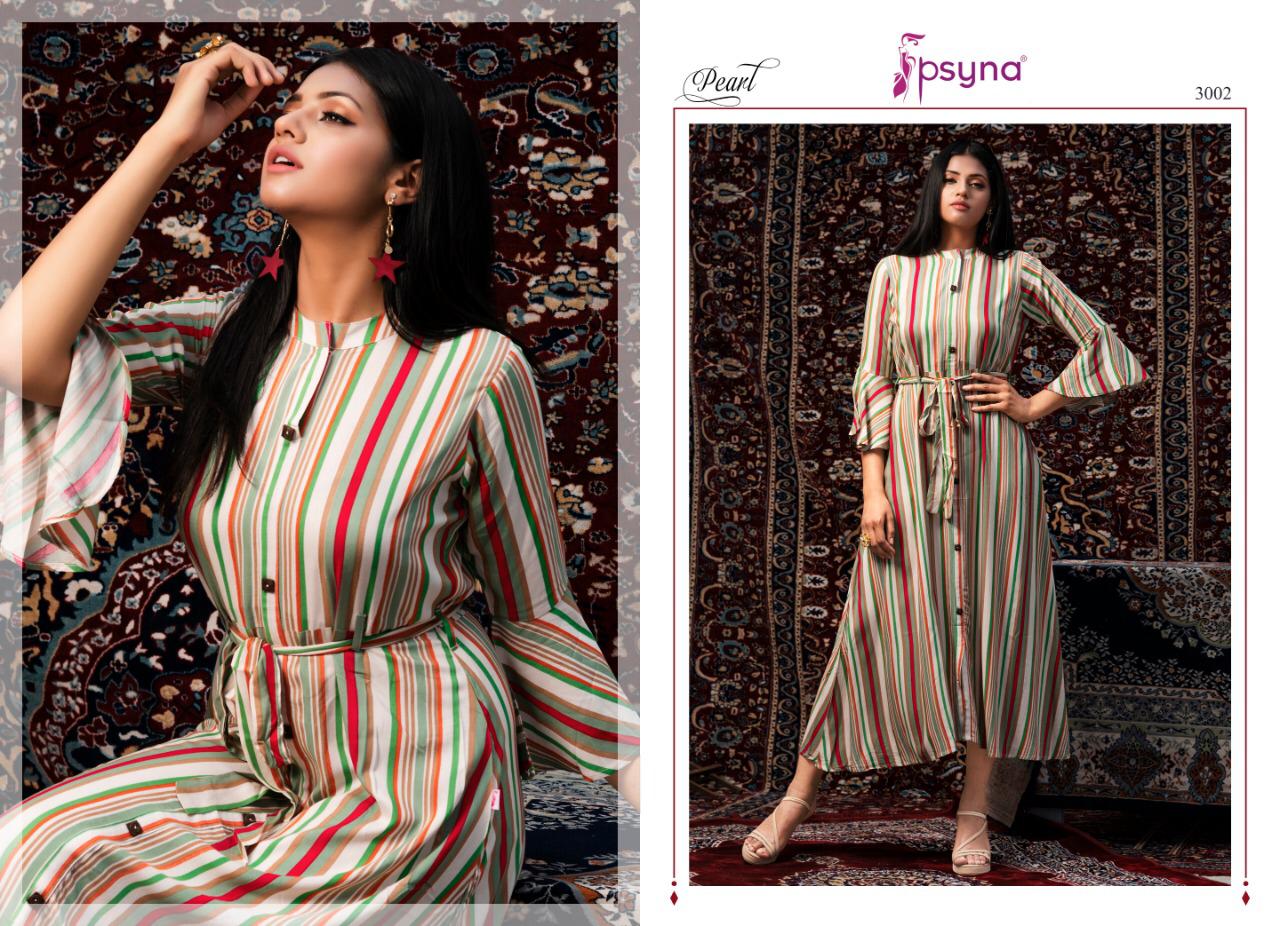 Psyna Presents Pearl Vol 3 Designer Party Wear Fancy Gown Style Kurtis Collection