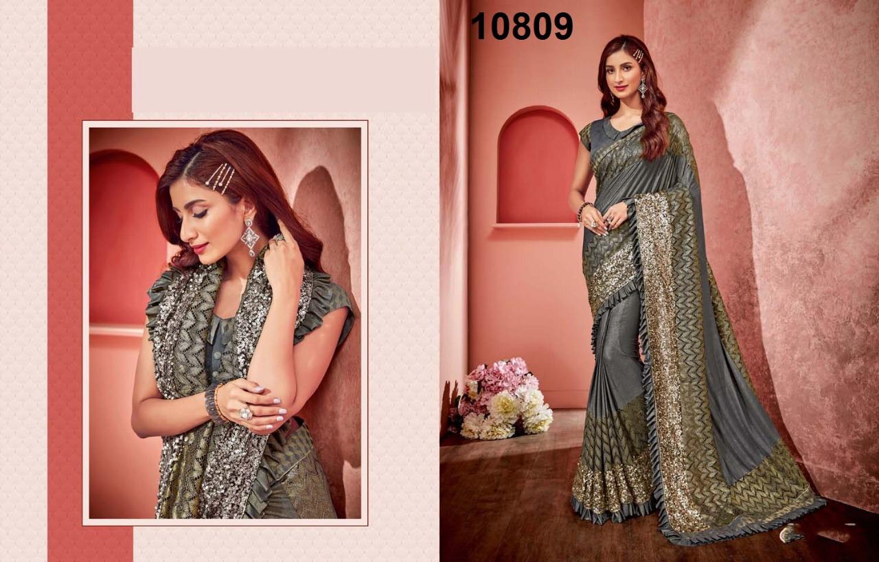 Mahotsav Presents 10800 To 10814 Series Designer Party Wear Sarees Catalog Wholesaler