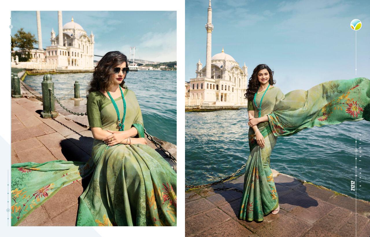 Vinay Presents Sheesha Rangoli Prachy Desai Bollywood Style Digital Printed Silk Georgette Sarees Catalog Wholesaler