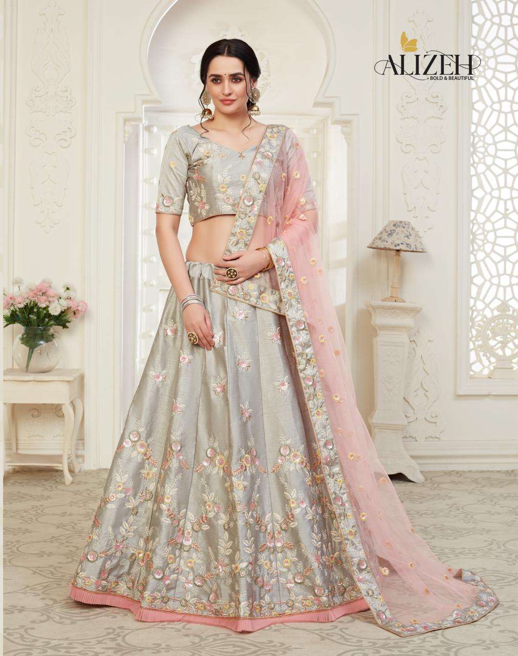 Alizeh Presents Engagement Colour Plus Exclusive Designer Partywear And Function Wear Lehenga Choli Outfit Collection At Wholesale Price
