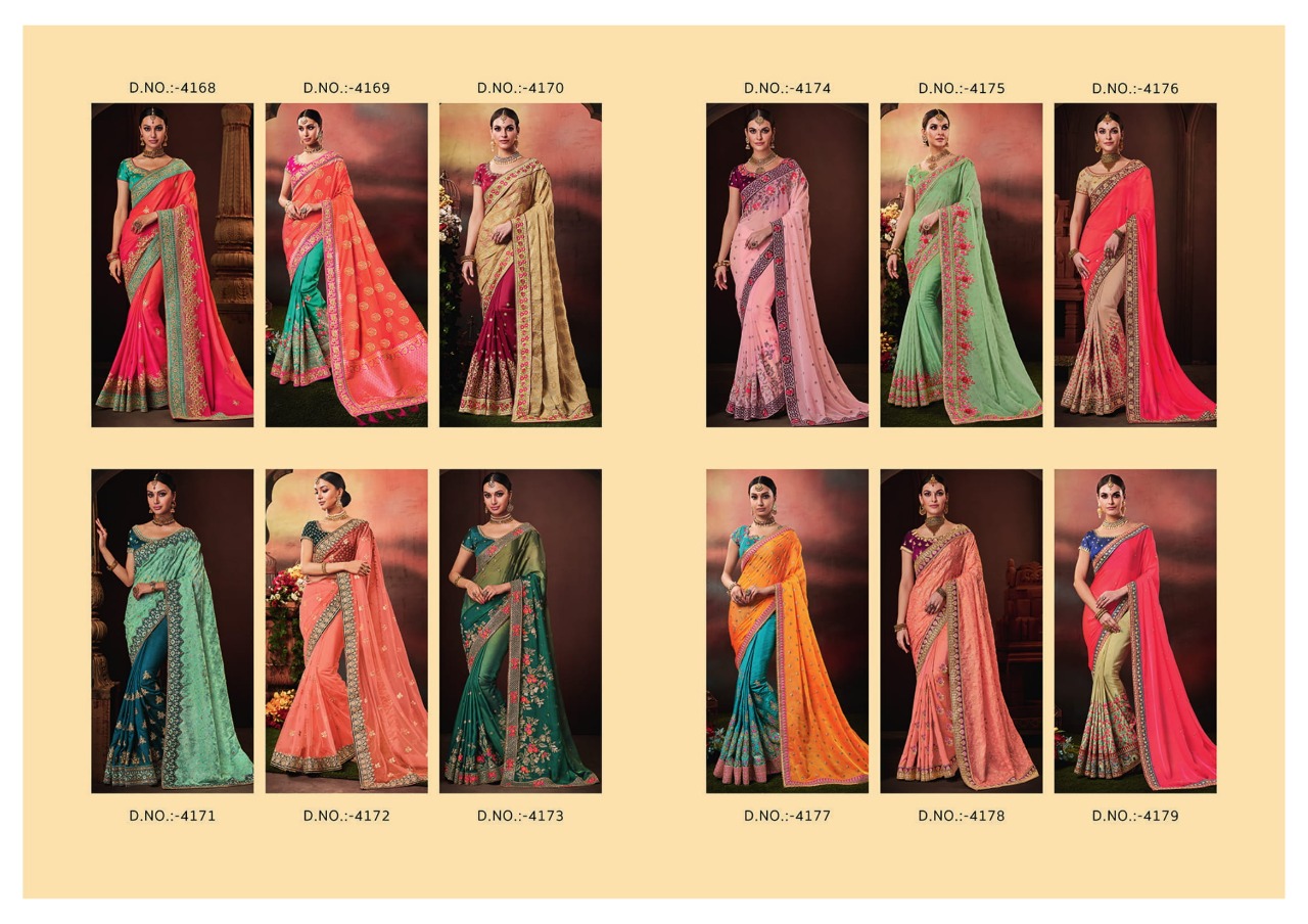 Nakkashi Presents Katha 4168 Series Exclusive Designer Party Wear Sarees Catalog Wholesaler