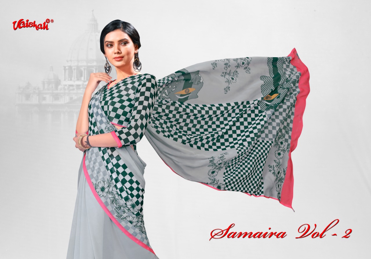 Vaishali Presents Samaira Vol-2 New Digital Weightless Printed Sarees Catalog Wholesaler
