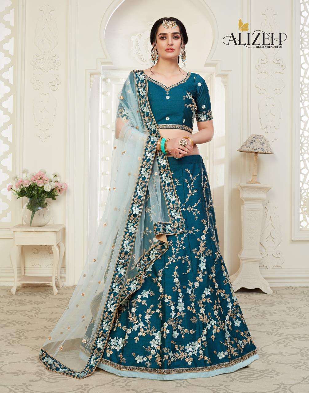 Alizeh Presents Engagement Colour Plus Exclusive Designer Partywear And Function Wear Lehenga Choli Outfit Collection At Wholesale Price