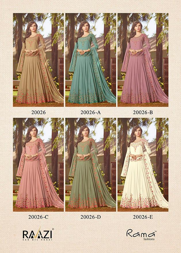 Rama Fashions Presents Raazi 20026 Color Plus Designer Party Wear Gown Catalog Wholesaler