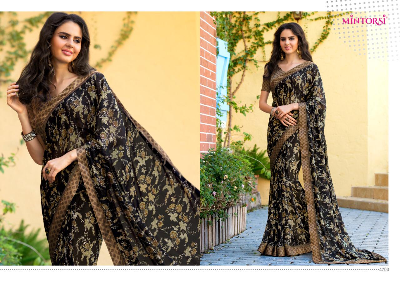 Harsiddhi Presents Beauty Look Georgette Colorful Printed Sarees Catalog Wholesaler