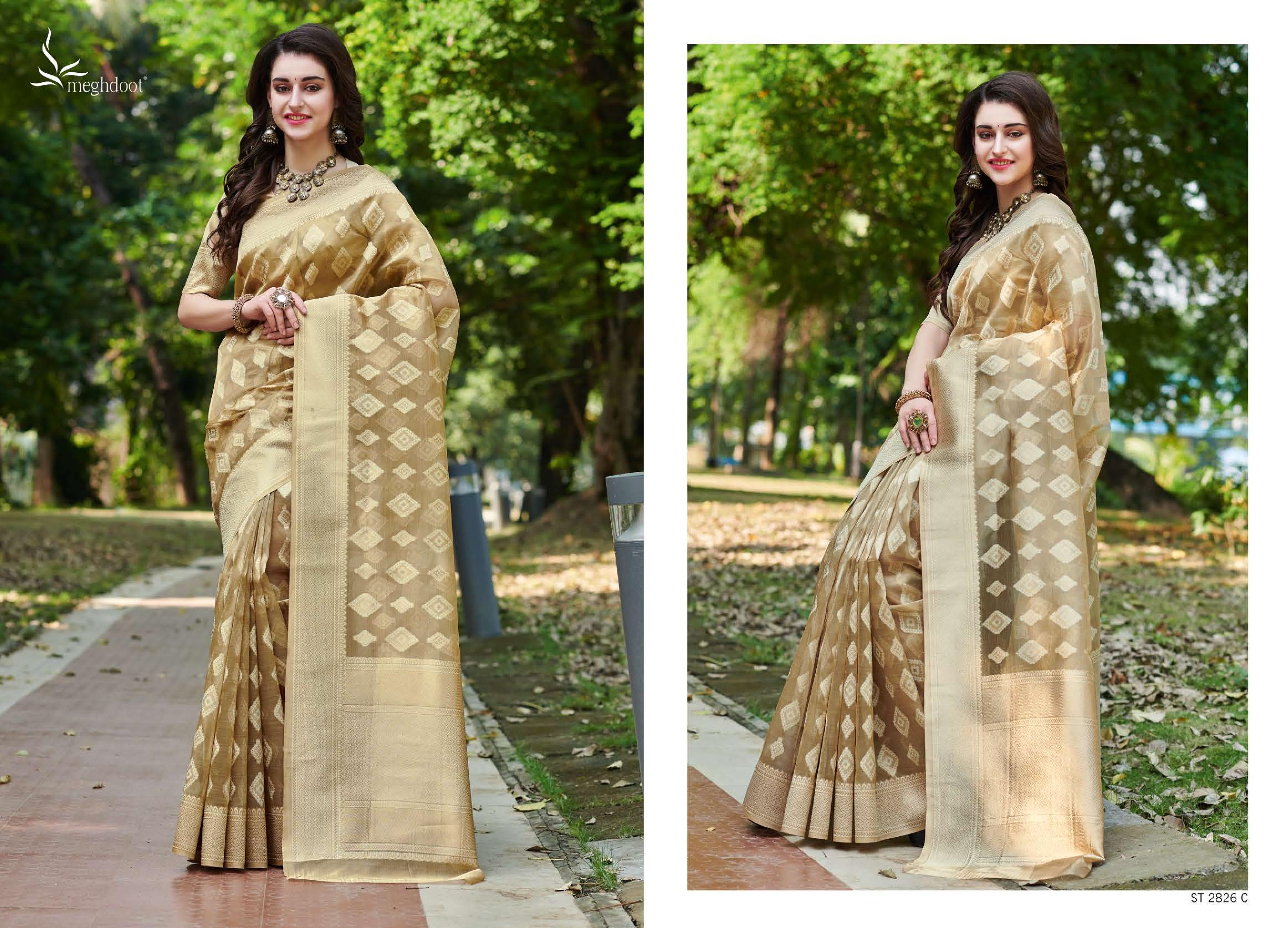 Meghdoot Presents Spark 2211 To 2896 South Indian Style Silk Sarees Catalog Wholesaler And Exporters