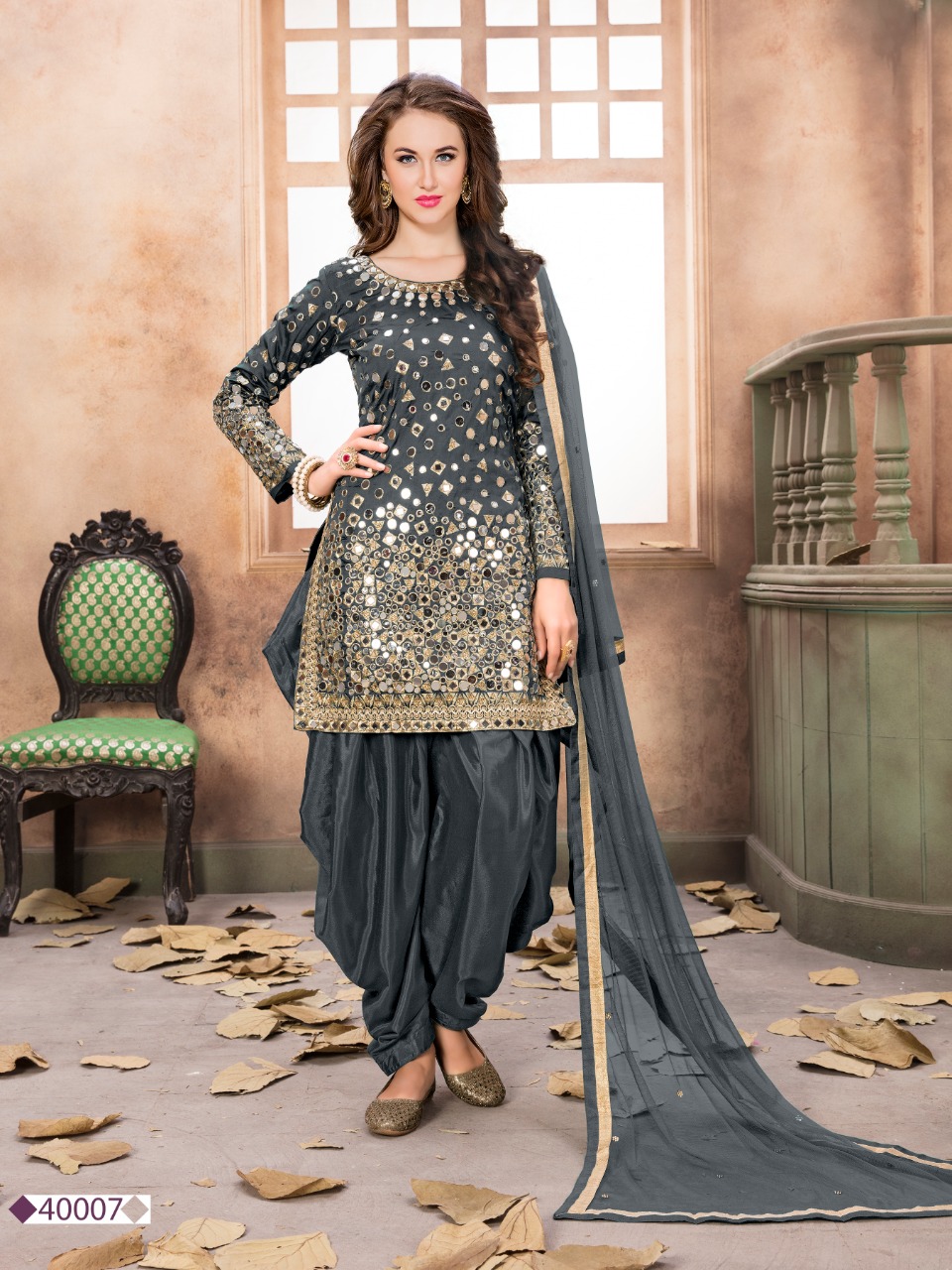 Twisha Presents Aanaya 40000 Series Beautiful Real Mirror Work Patiala Salwar Suit Catalog Wholesaler And Exporters