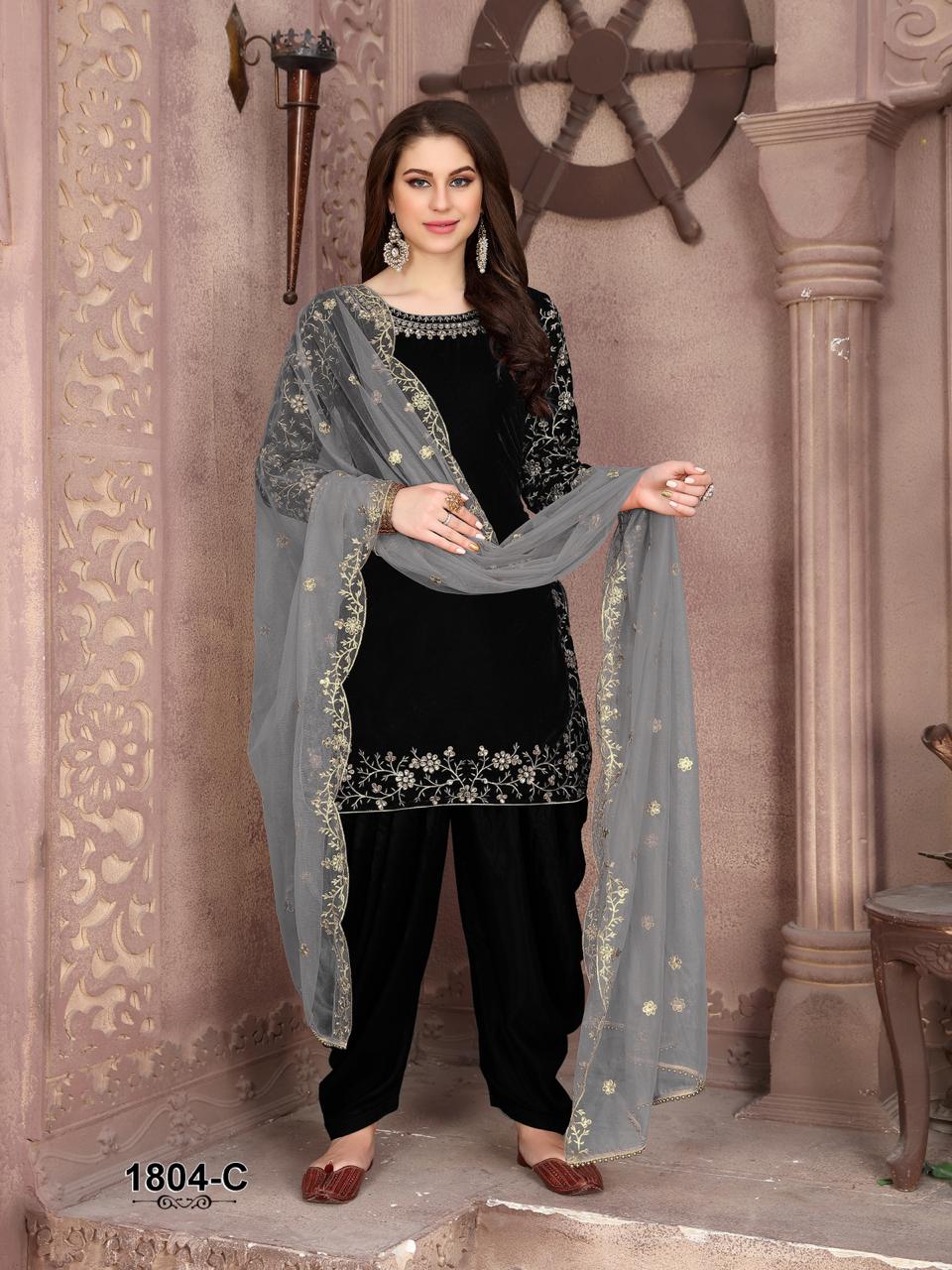 Twisha Presents 1804 Colors Vol-18 Velvet Decent Look Patiala Salwar Suit Catalog Wholesaler