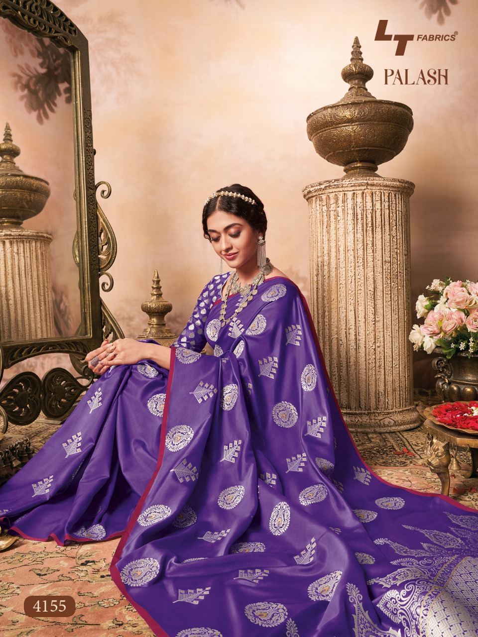 Lt Sarees Presents Palash Traditional Wear Soft Silk Sarees Catalog Wholesaler